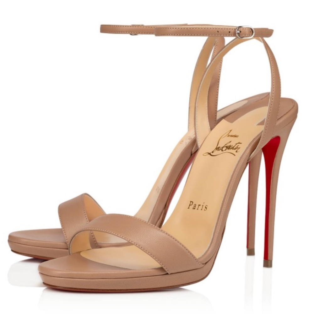 Christian Louboutin Loubi Queen120 mm Sandals - Nappa leather - Blush - Size 38